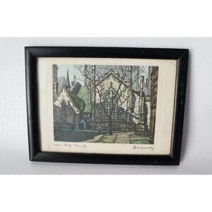 Vintage Hornyansky Framed Christmas Card "Old Holy Trinity"